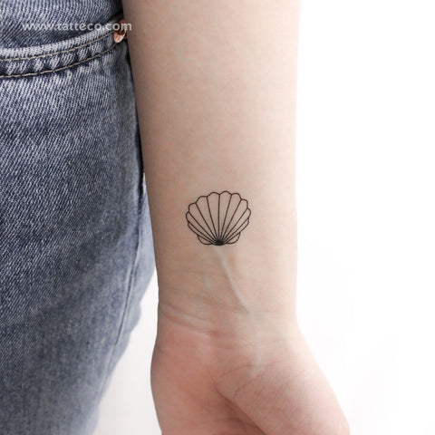 Scallop Shell Temporary Tattoo - Set of 3