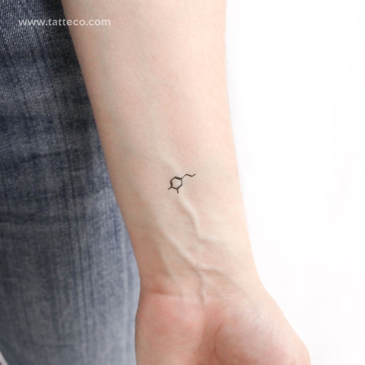Tatuaje temporal diminuto de la estructura química de la dopamina (juego de 3)