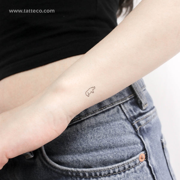 Tiny Rhino Temporary Tattoo - Set of 3