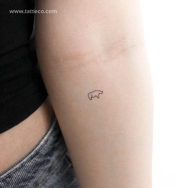 Tiny Rhino Temporary Tattoo - Set of 3