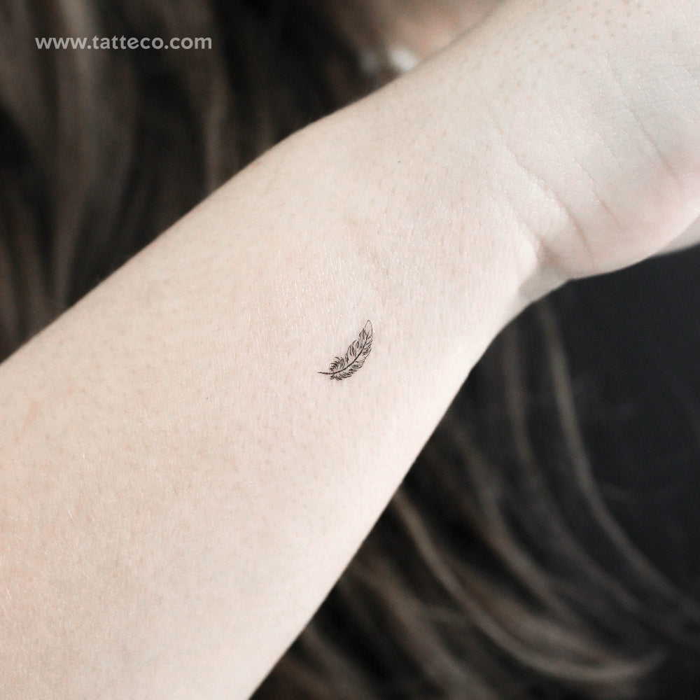 Tatuaje temporal de pluma pequeña - Juego de 3