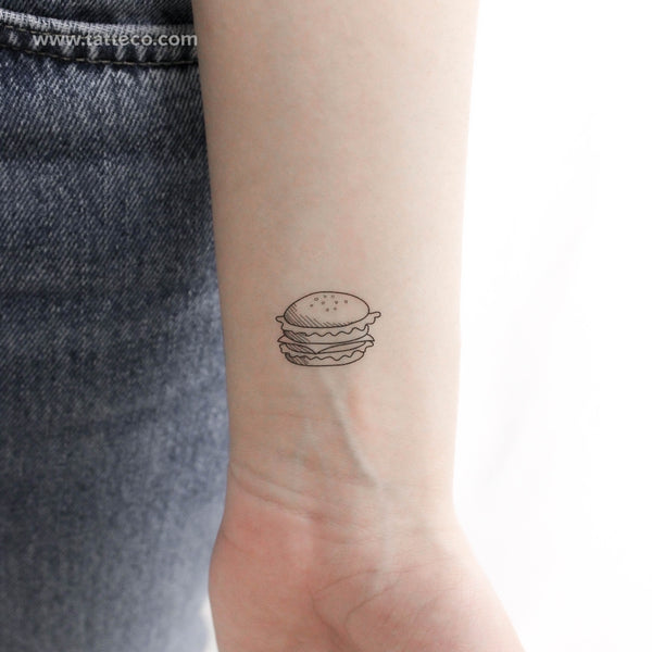 Hamburger Temporary Tattoo - Set of 3