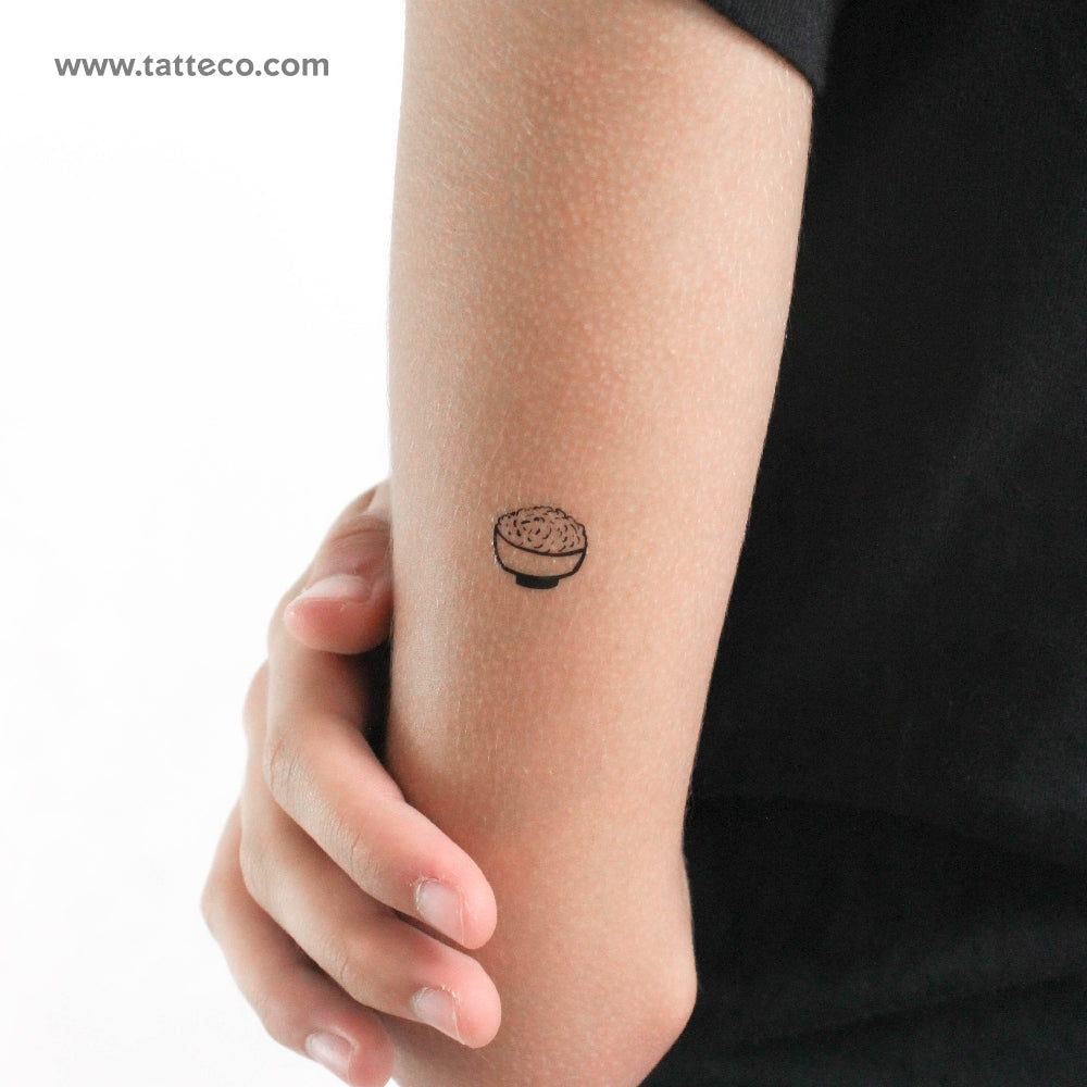 Tatuaje temporal de cuenco de arroz - Juego de 3