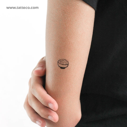 Tatuaje temporal de cuenco de arroz - Juego de 3