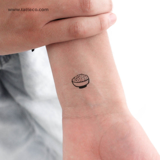 Tatuaje temporal de cuenco de arroz - Juego de 3