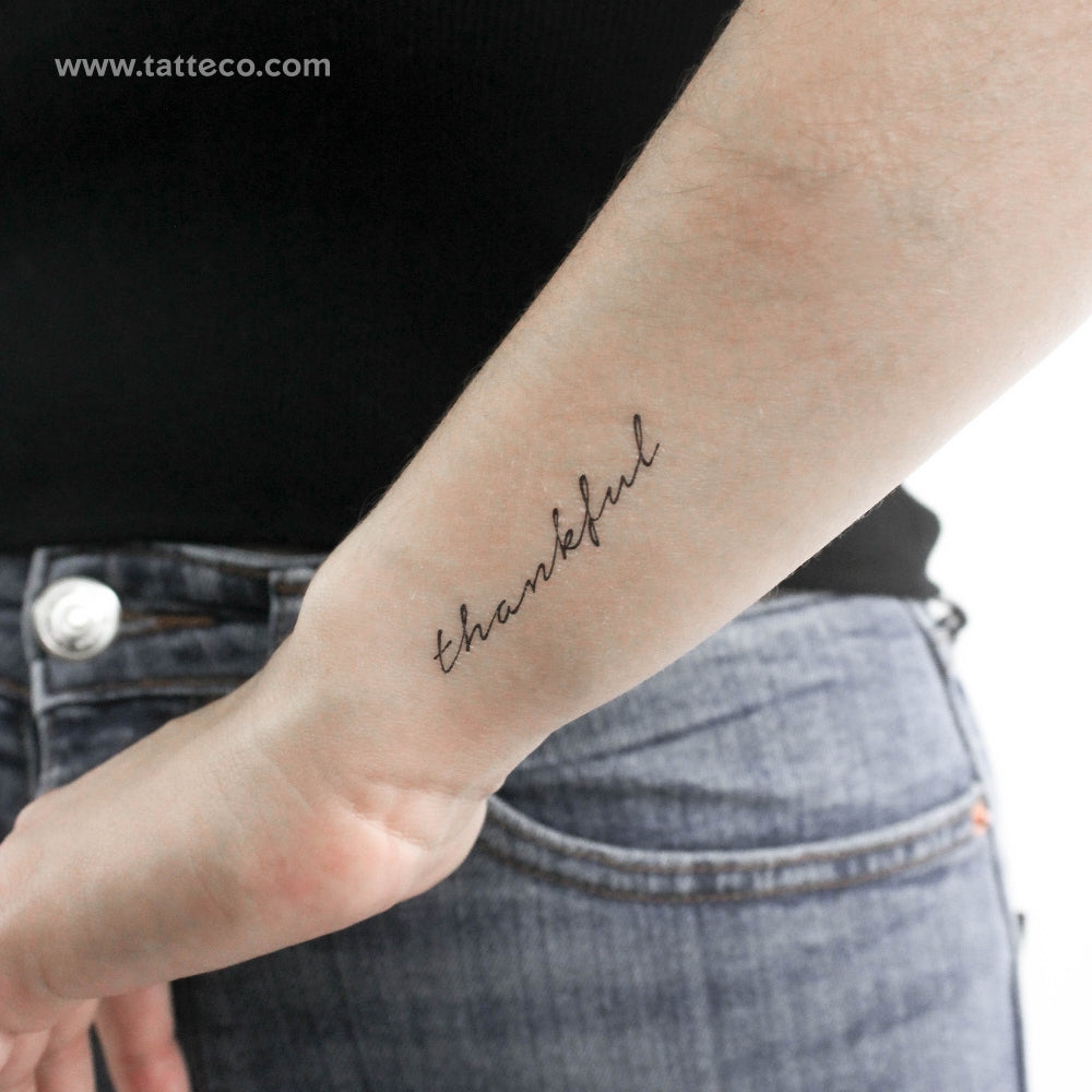 Thankful Temporary Tattoo - Set of 3