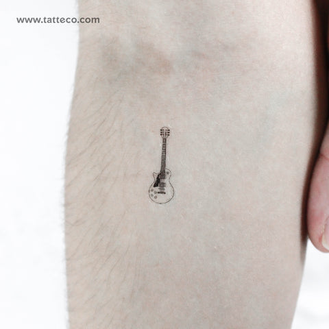 Electric Guitar Temporary Tattoo - Set of 3