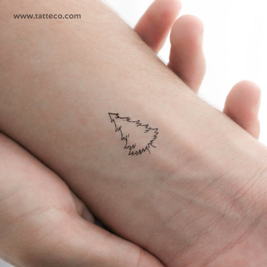 Tatuaje temporal de pino de línea fina (juego de 3)