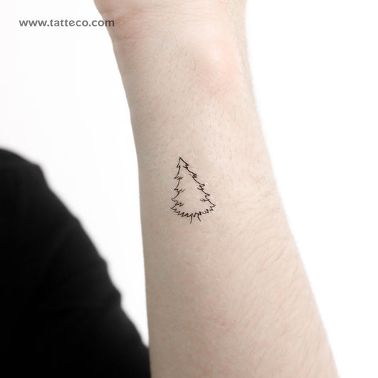 Tatuaje temporal de pino de línea fina (juego de 3)