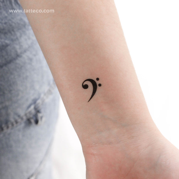 Little Bass Clef Temporary Tattoo - Set of 3