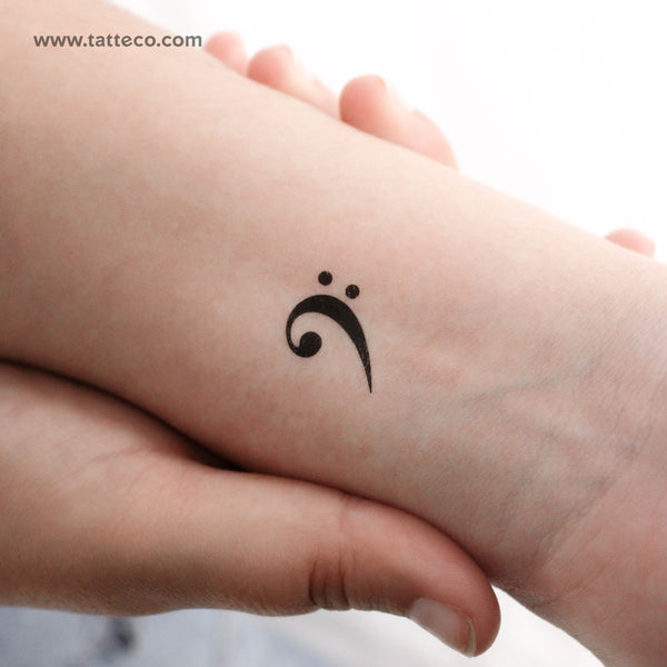 Little Bass Clef Temporary Tattoo - Set of 3