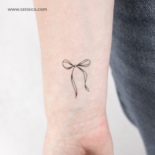 Small Ribbon Bow Temporary Tattoo - Set of 3