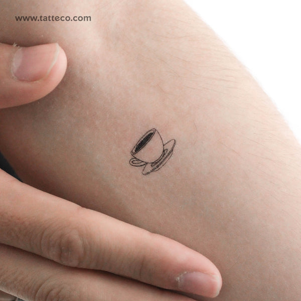 Coffee Cup Temporary Tattoo - Set of 3