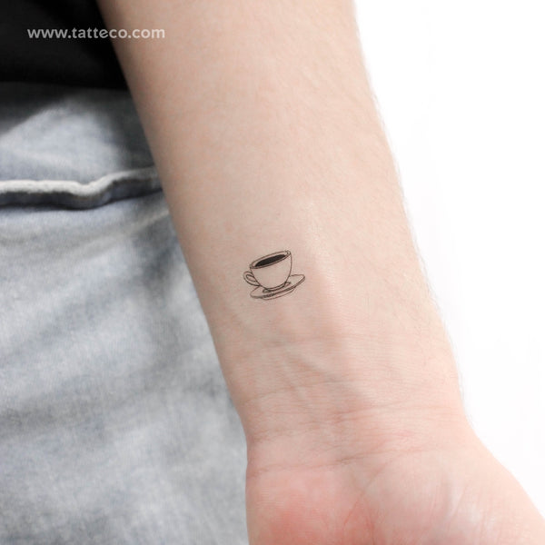 Coffee Cup Temporary Tattoo - Set of 3