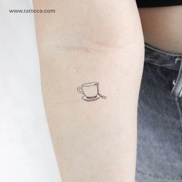 Teacup And Teabag Temporary Tattoo - Set of 3