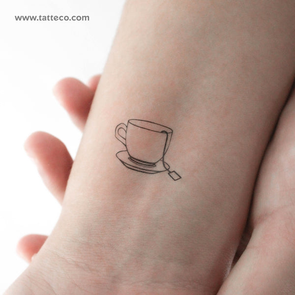 Teacup And Teabag Temporary Tattoo - Set of 3