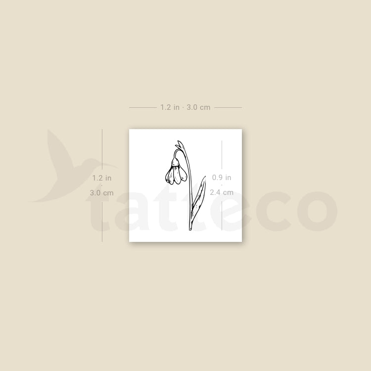 Small Snowdrop Temporary Tattoo - Set of 3