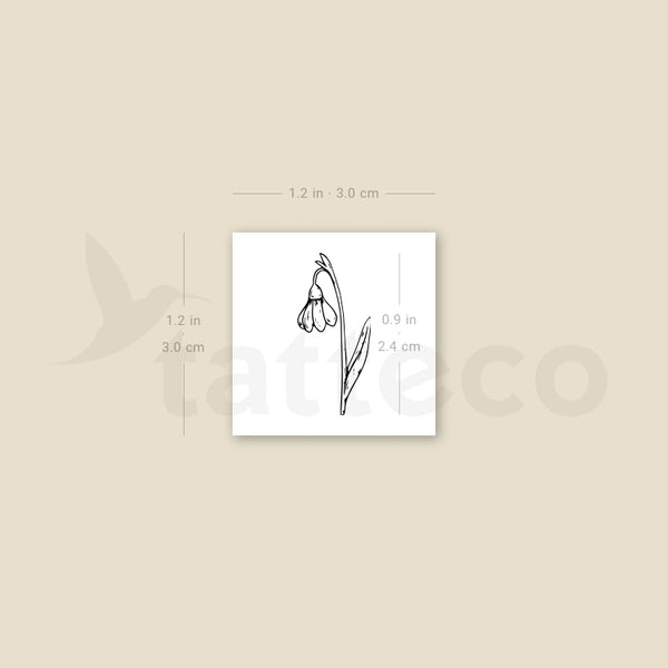 Small Snowdrop Temporary Tattoo - Set of 3