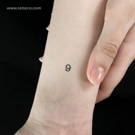 Number 9 Temporary Tattoo (Set of 3)
