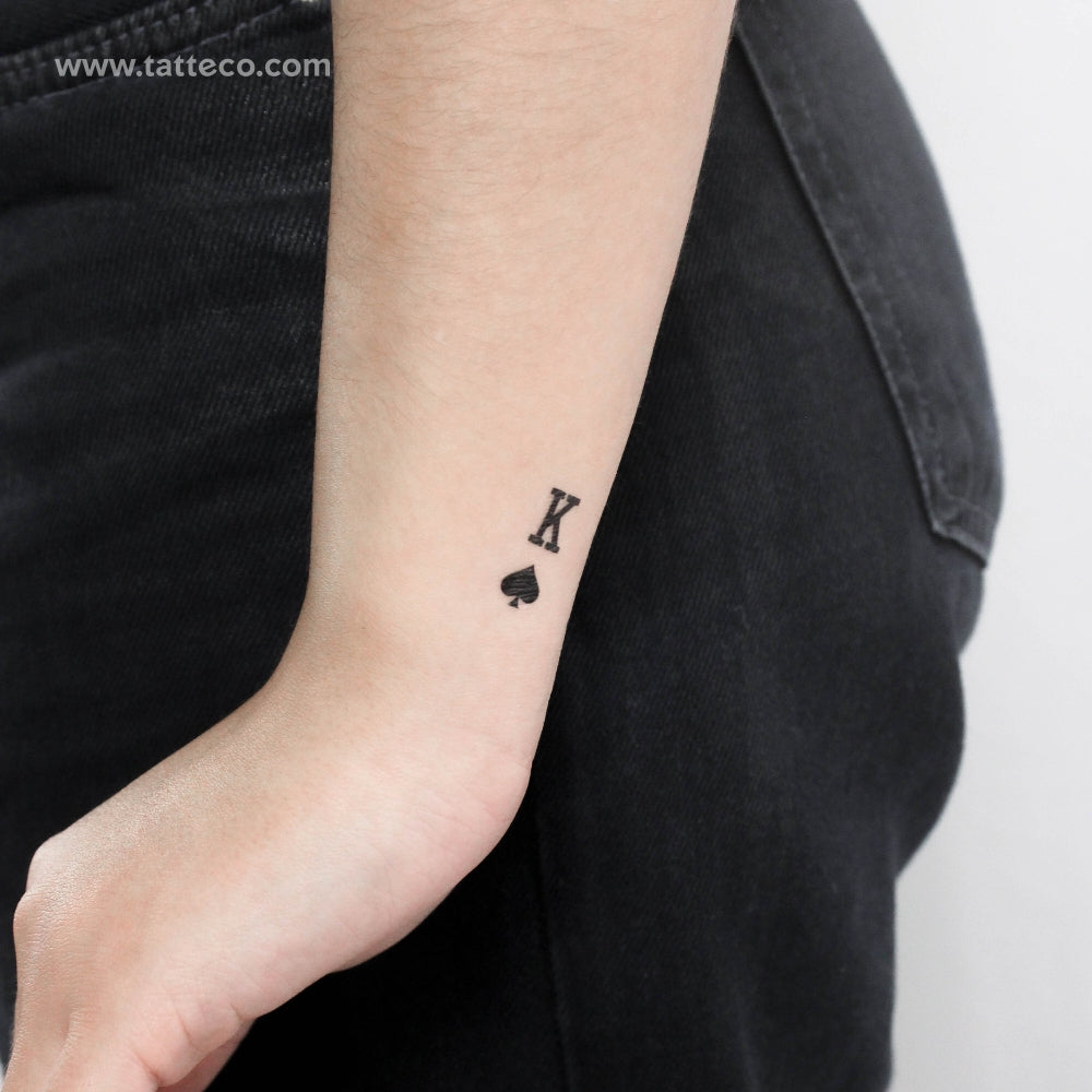 Small King Of Spades Temporary Tattoo - Set of 3