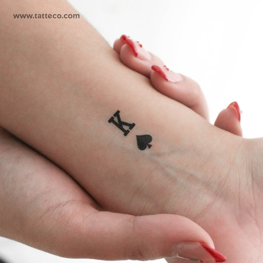 Tatuaje temporal pequeño del Rey de Picas (juego de 3)