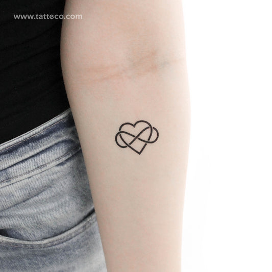 Tatuaje temporal de corazón entrelazado e infinito (juego de 3)