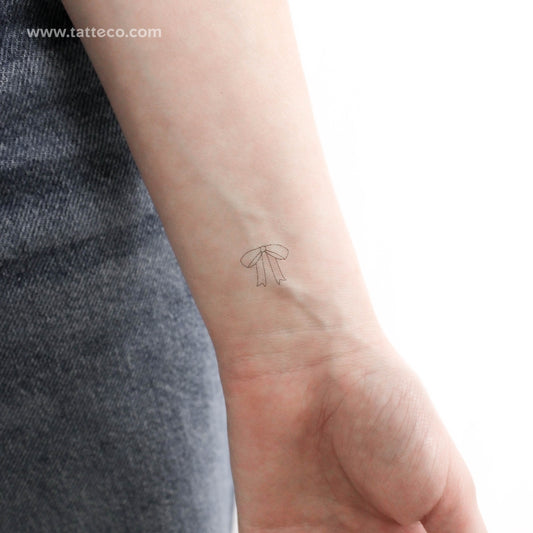 Tatuaje temporal de lazo de línea fina pequeña - Juego de 3