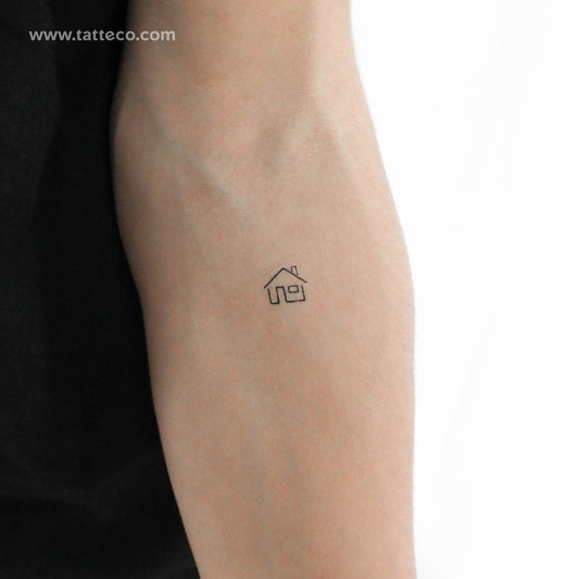 Minimalist House Temporary Tattoo - Set of 3