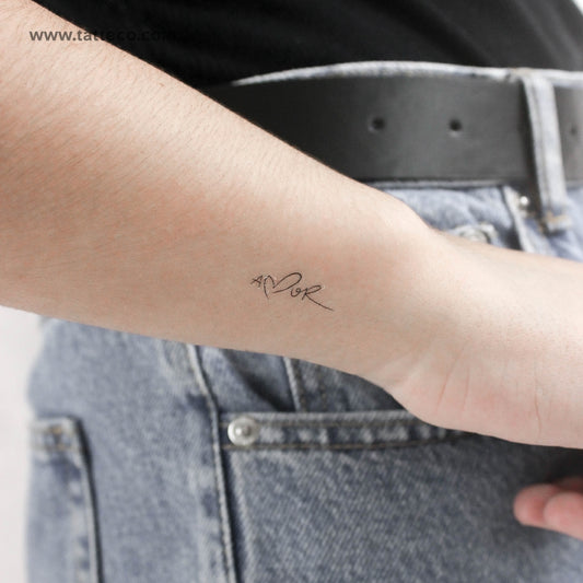 Tatuaje temporal pequeño de amor - Juego de 3