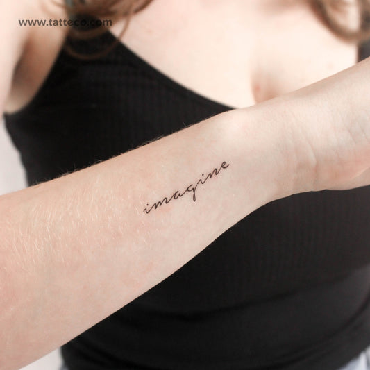 Handwritten Imagine Temporary Tattoo - Set of 3