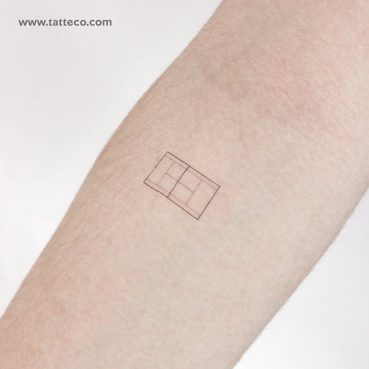 Tennis Court Temporary Tattoo - Set of 3