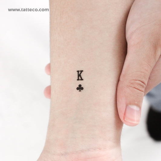 Tatuaje temporal pequeño del Rey de Tréboles - Juego de 3