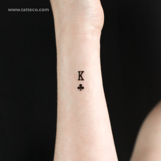 Tatuaje temporal pequeño del Rey de Tréboles - Juego de 3