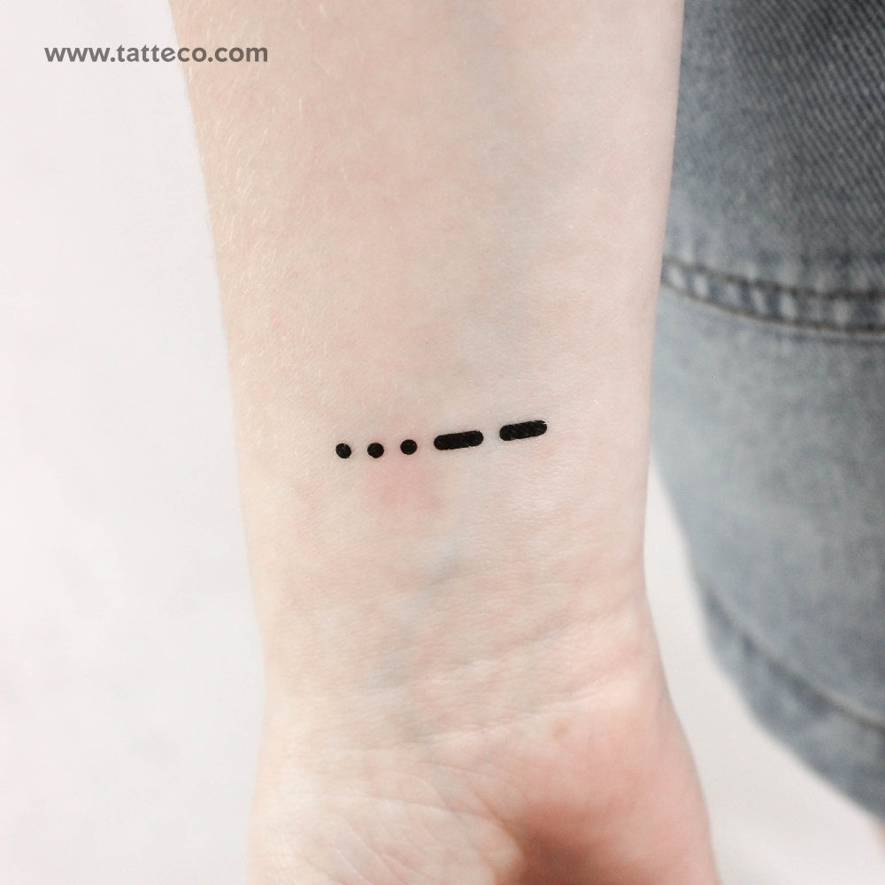 Tatuaje temporal de código Morse 3 (juego de 3)