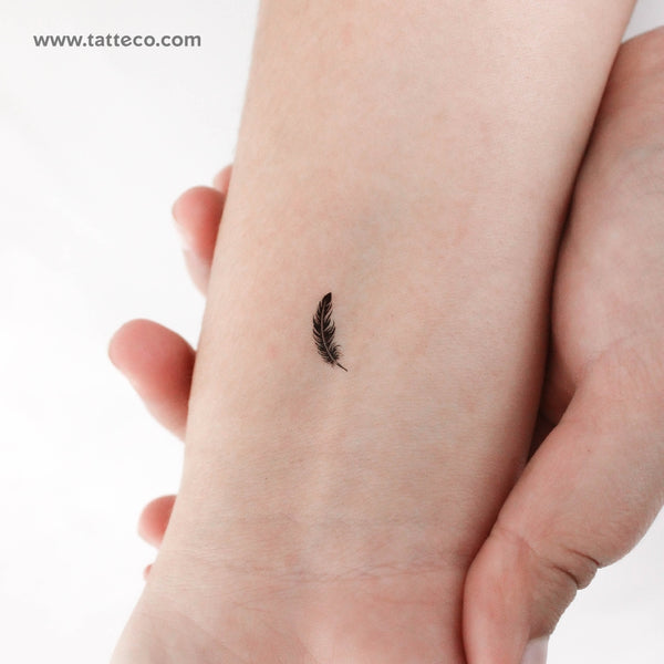 Black Feather Temporary Tattoo - Set of 3