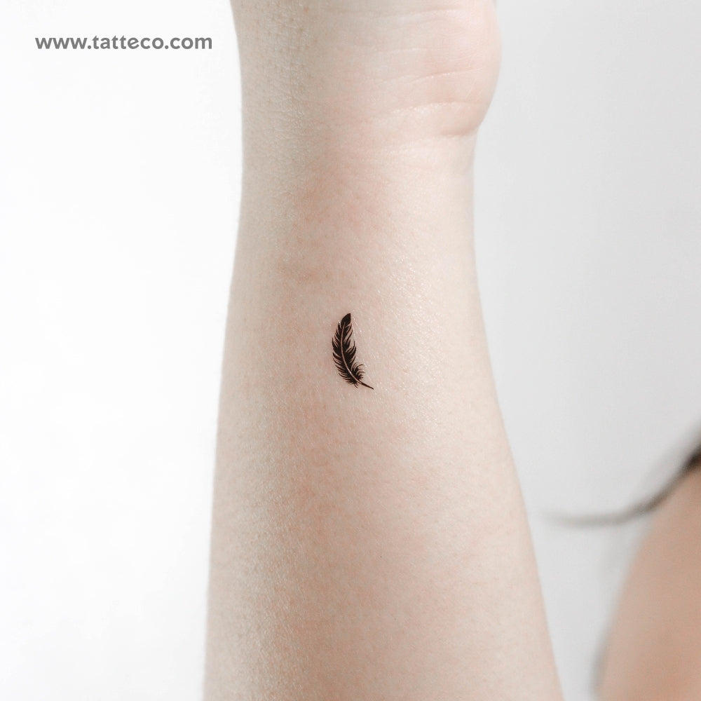 Black Feather Temporary Tattoo - Set of 3