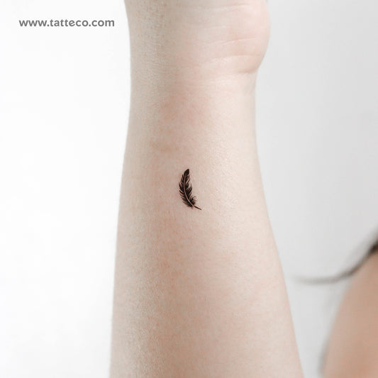 Tatuaje temporal de pluma negra (juego de 3)