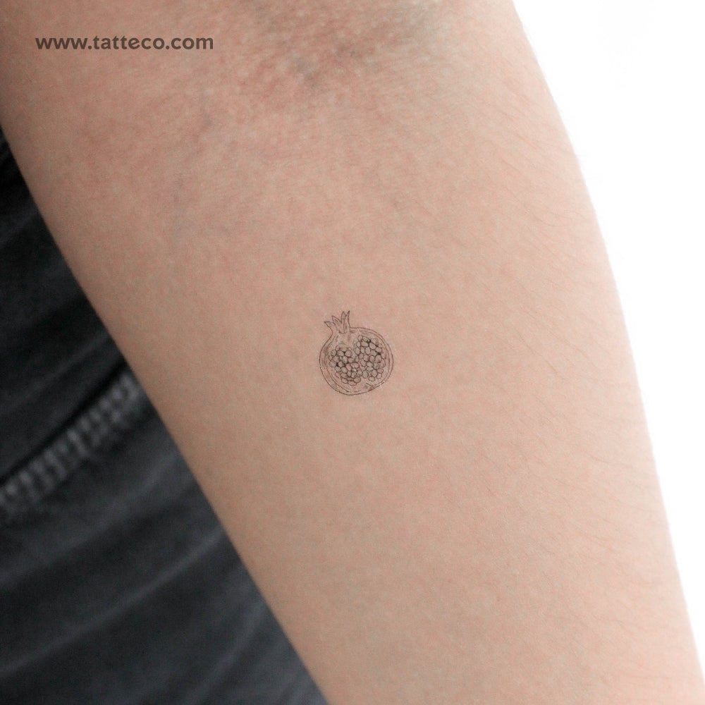 Tiny Pomegranate Temporary Tattoo - Set of 3