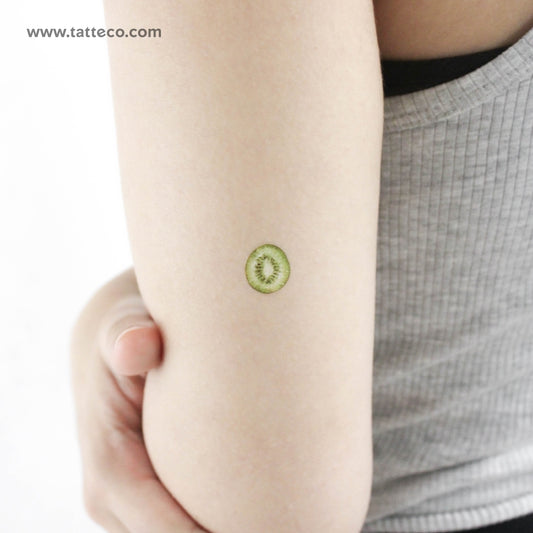 Tatuaje temporal de kiwi en acuarela (juego de 3)