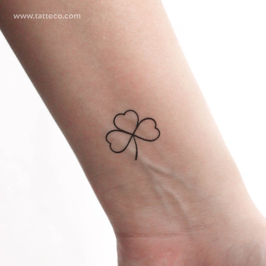 Tatuaje temporal minimalista de trébol de tres hojas (juego de 3)