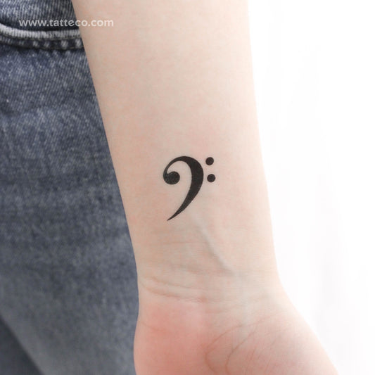 Bass Clef Temporary Tattoo - Set of 3