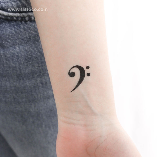 Bass Clef Temporary Tattoo - Set of 3