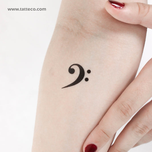 Bass Clef Temporary Tattoo - Set of 3