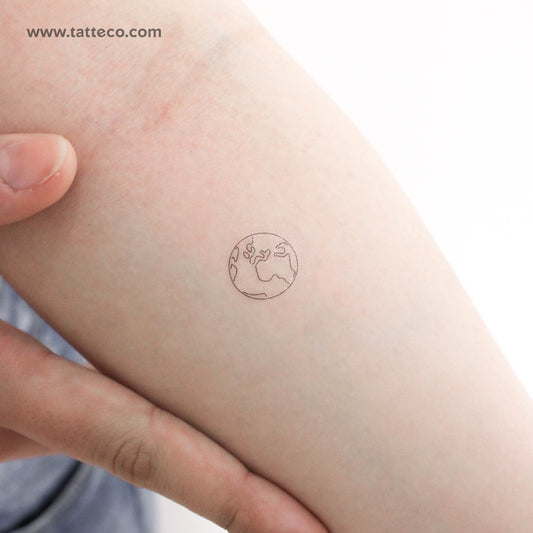 Tatuaje temporal pequeño del planeta Tierra (juego de 3)
