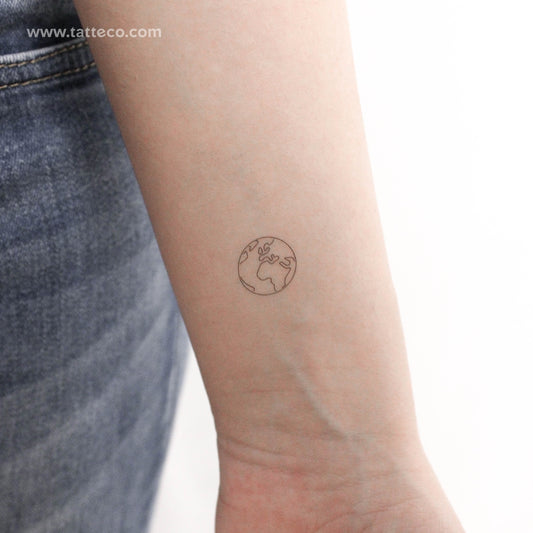 Tatuaje temporal pequeño del planeta Tierra (juego de 3)