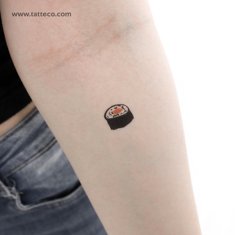 Tiny Salmon Maki Temporary Tattoo - Set of 3