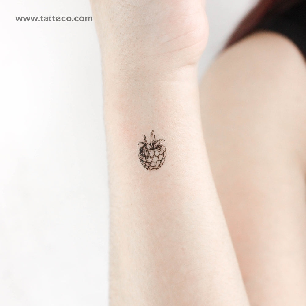 Simple Real Raspberry Tattoo Raspberry Temporary Tattoo - Set of 3 – Tatteco