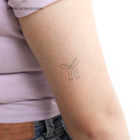 Tatuaje temporal de lazo de línea fina - Juego de 3