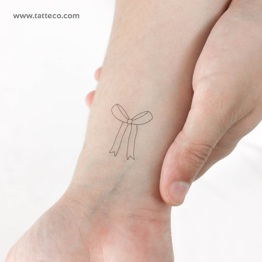 Tatuaje temporal de lazo de línea fina - Juego de 3
