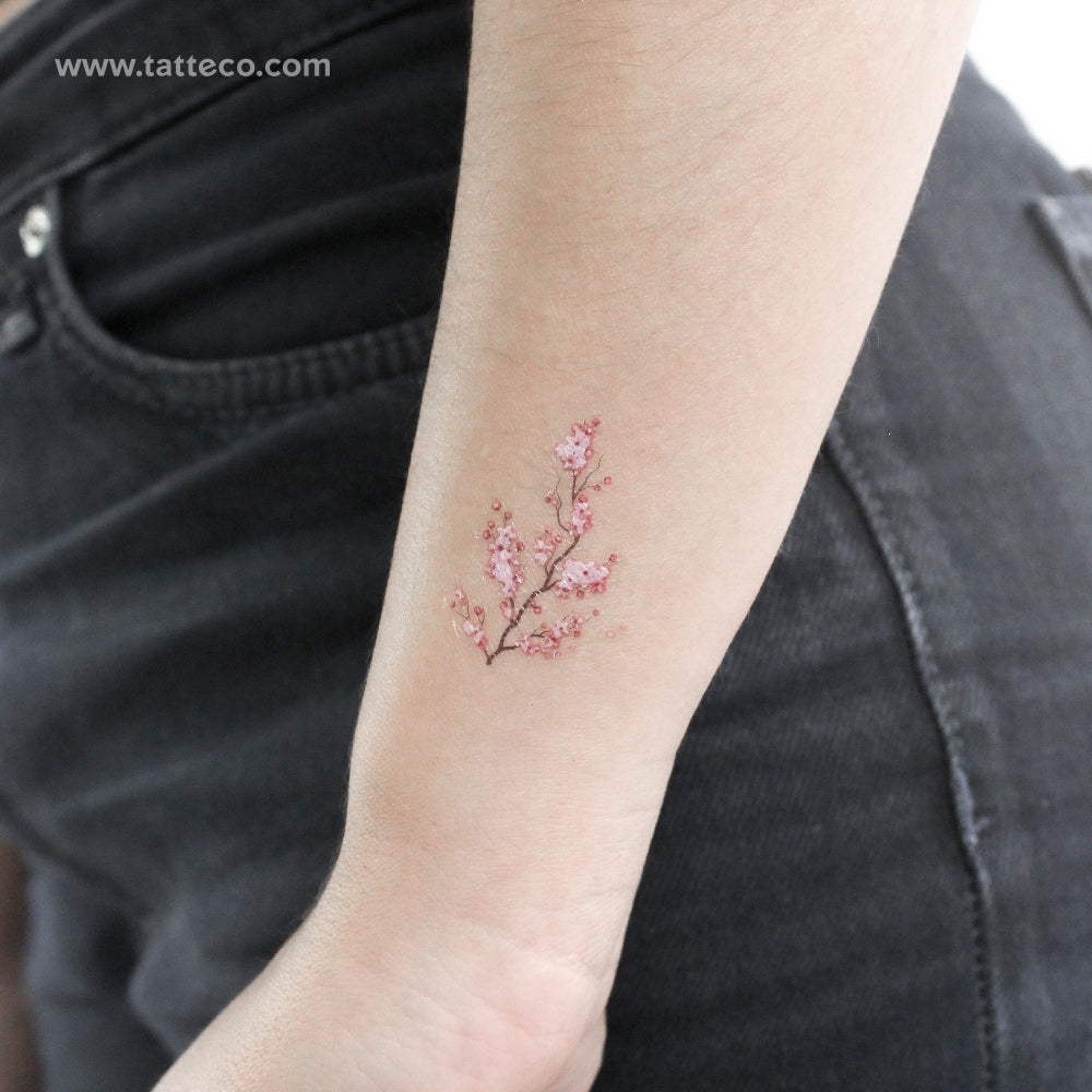 Mini Cherry Blossom Tattoo Idea